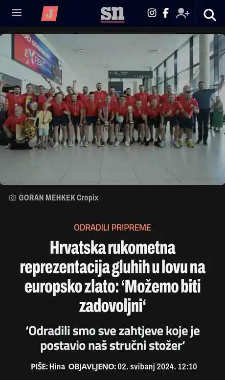 Sportske novosti: Reprezentacija gluhih u lovu na europsko zlato