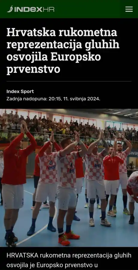 Index.hr: Hrvatska rukometna reprezentacija gluhih osvojila Europsko prvenstvo
