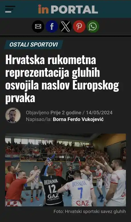 inPortal: Reprezentacija gluhih osvojila naslov europskog prvaka