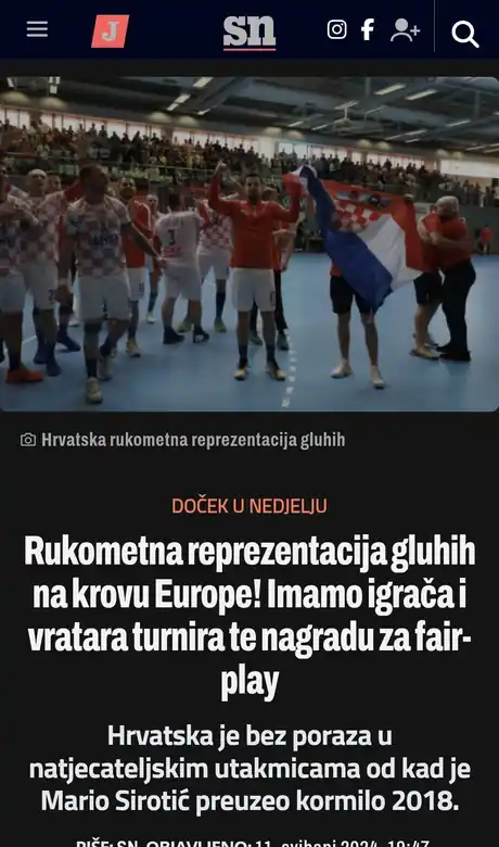 Sportske novosti: Rukometna reprezentacija gluhih na krovu Europe
