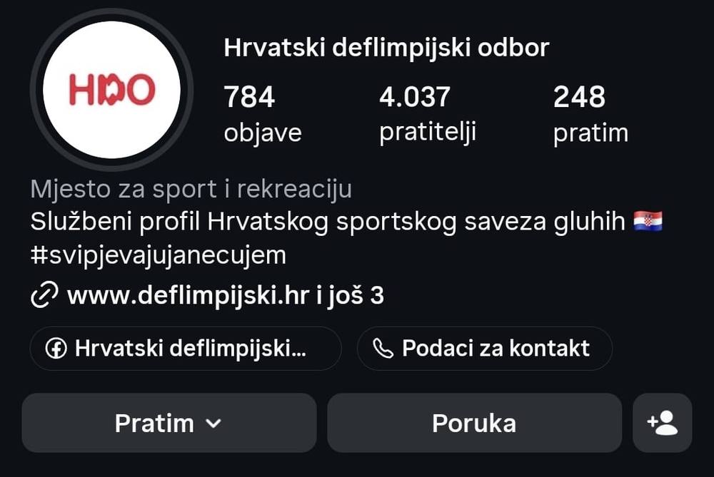 Instagram profil Hrvatskog deflimpijskog odbora