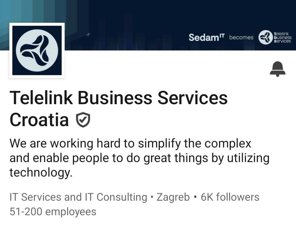 LinkedIn profil Telelink Business Services Croatia